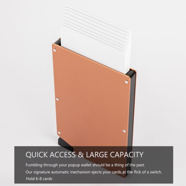 Boson RFID Pop Up Credit Card Holder Custom Aluminum Metal Men Card Wallet Factory Wholesale - 图片 6