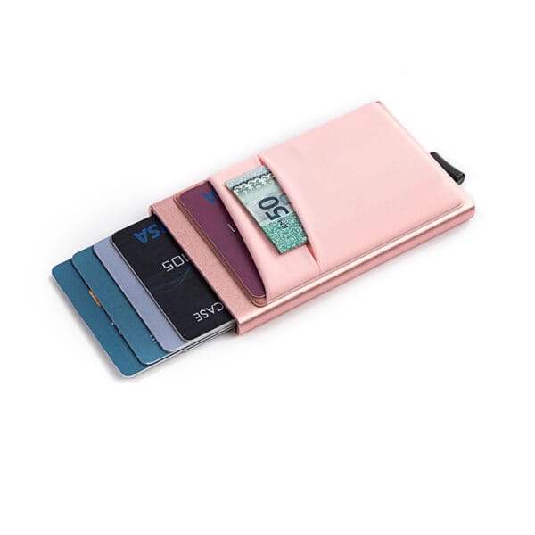 Boson RFID Aluminum Pop Up Card Holder 3M Elastic Coin Pocket Credit Card Wallet Manufacturers Wholesale Purse - 图片 3