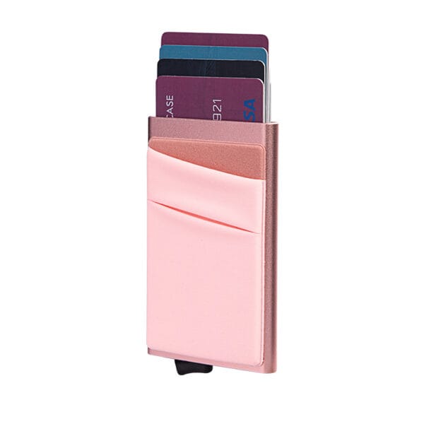 Boson RFID Aluminum Pop Up Card Holder 3M Elastic Coin Pocket Credit Card Wallet Manufacturers Wholesale Purse - 图片 2