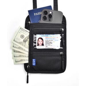 RFID Multifunctional Passport Holder Protector Travel Document Halterneck Bag