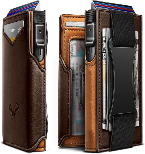 Men Wallet Gift Boxed Slim Front Pocket Wallet Money Clip Card Holder 3.8"x2.7" Pop-up Access - 图片 3