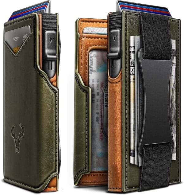 Men Wallet Gift Boxed Slim Front Pocket Wallet Money Clip Card Holder 3.8"x2.7" Pop-up Access - 图片 12