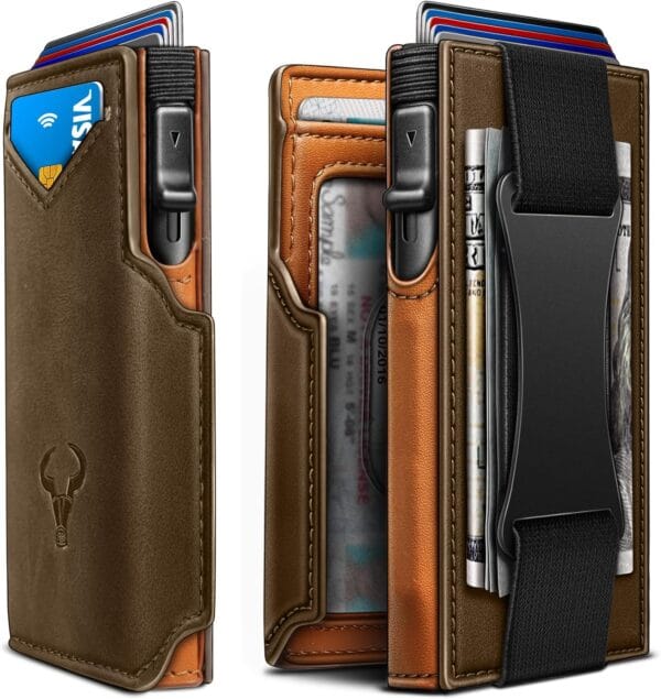 Men Wallet Gift Boxed Slim Front Pocket Wallet Money Clip Card Holder 3.8"x2.7" Pop-up Access - 图片 13