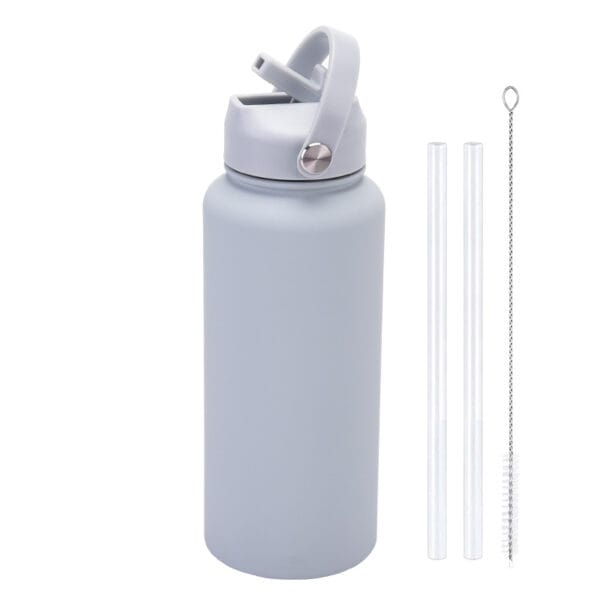 2025 New 1L Large Capacity American Large Mouth Sports Water Bottle Stainless Steel Portable Handle Insulated Straw Water Cup - 图片 12