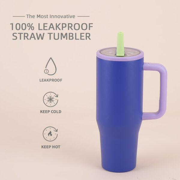 Leak-Proof Double-Walled Ice Bomber Cup Foldable Straw lid Portable Direct Drinker Car Cup - 图片 15