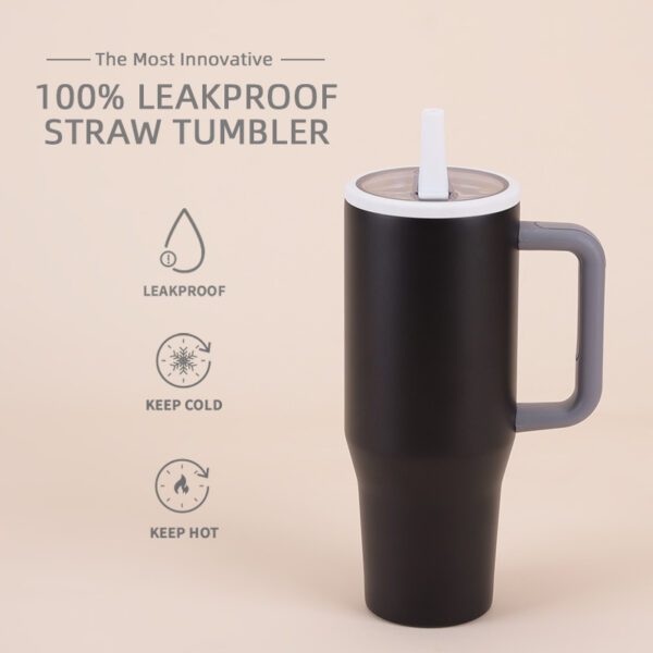 Leak-Proof Double-Walled Ice Bomber Cup Foldable Straw lid Portable Direct Drinker Car Cup - 图片 16