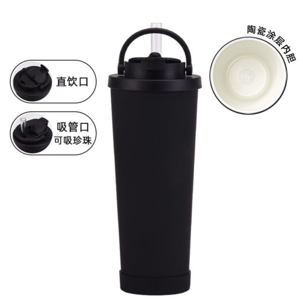 830ml Ceramic Coated Inner Iiner Stainless Steel Absorbable Pearl Carrying Handle Vacuum Thermos Mug - 图片 17