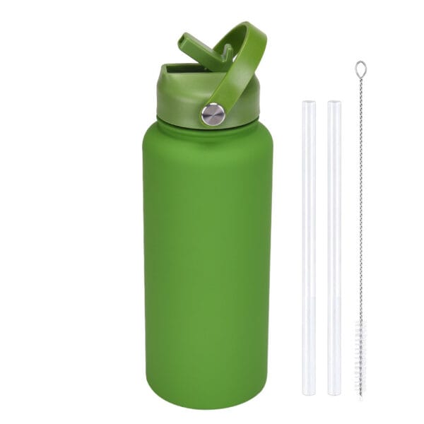 2025 New 1L Large Capacity American Large Mouth Sports Water Bottle Stainless Steel Portable Handle Insulated Straw Water Cup - 图片 17