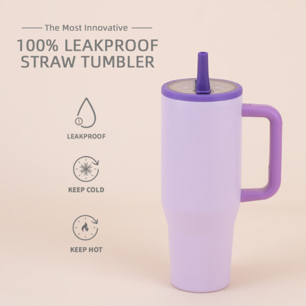 Leak-Proof Double-Walled Ice Bomber Cup Foldable Straw lid Portable Direct Drinker Car Cup - 图片 18