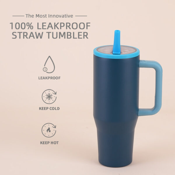 Leak-Proof Double-Walled Ice Bomber Cup Foldable Straw lid Portable Direct Drinker Car Cup - 图片 19