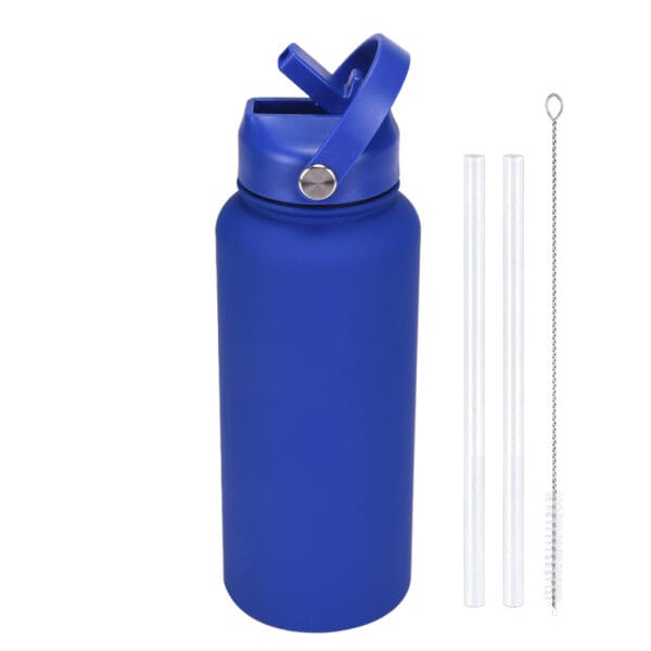 2025 New 1L Large Capacity American Large Mouth Sports Water Bottle Stainless Steel Portable Handle Insulated Straw Water Cup - 图片 19