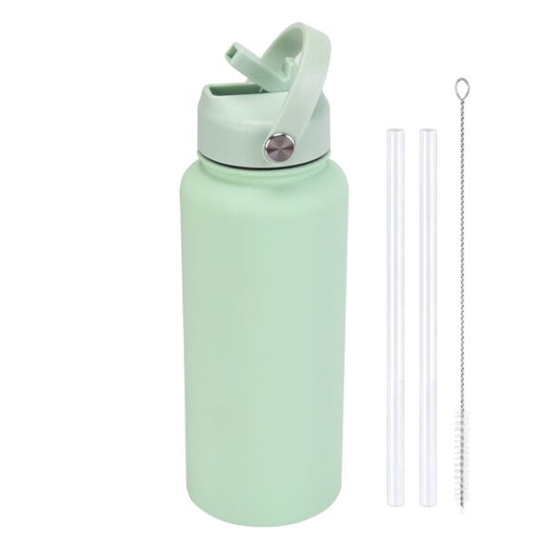 2025 New 1L Large Capacity American Large Mouth Sports Water Bottle Stainless Steel Portable Handle Insulated Straw Water Cup - 图片 20