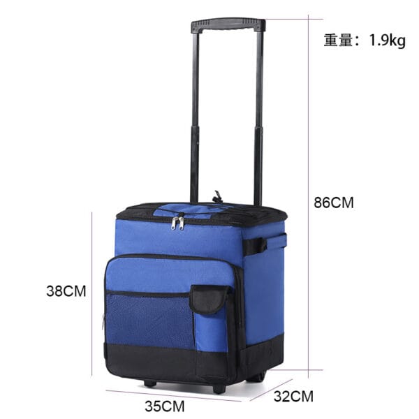 Large Capacity Takeaway Outdoor Tugboat Ice Pack Picnic Bag Trolley Insulated Refrigerator - 图片 3