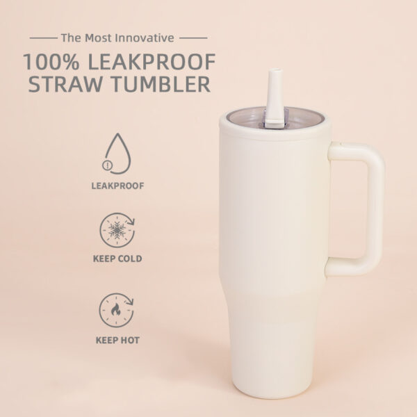 Leak-Proof Double-Walled Ice Bomber Cup Foldable Straw lid Portable Direct Drinker Car Cup - 图片 3