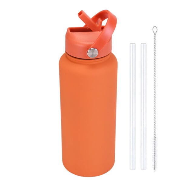 2025 New 1L Large Capacity American Large Mouth Sports Water Bottle Stainless Steel Portable Handle Insulated Straw Water Cup - 图片 21