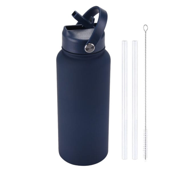 2025 New 1L Large Capacity American Large Mouth Sports Water Bottle Stainless Steel Portable Handle Insulated Straw Water Cup - 图片 27