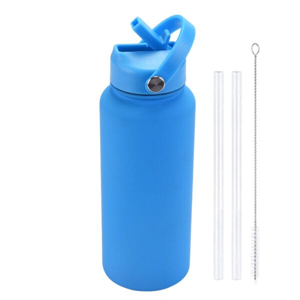 2025 New 1L Large Capacity American Large Mouth Sports Water Bottle Stainless Steel Portable Handle Insulated Straw Water Cup - 图片 29