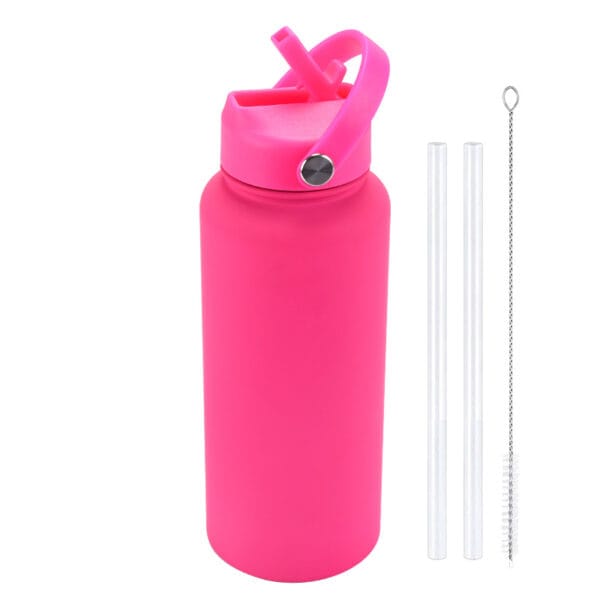 2025 New 1L Large Capacity American Large Mouth Sports Water Bottle Stainless Steel Portable Handle Insulated Straw Water Cup - 图片 30