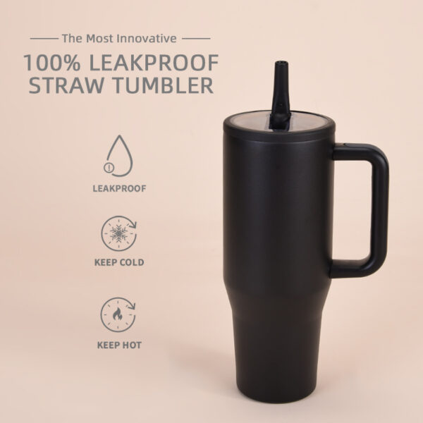 Leak-Proof Double-Walled Ice Bomber Cup Foldable Straw lid Portable Direct Drinker Car Cup - 图片 4