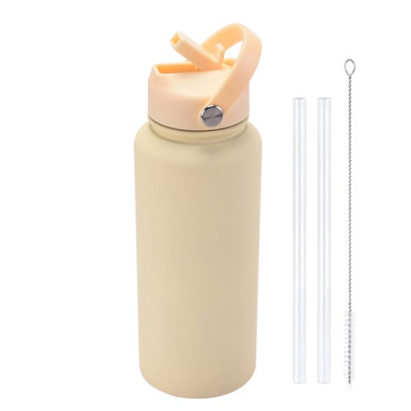 2025 New 1L Large Capacity American Large Mouth Sports Water Bottle Stainless Steel Portable Handle Insulated Straw Water Cup - 图片 31