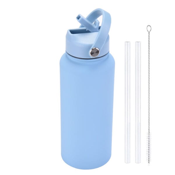 2025 New 1L Large Capacity American Large Mouth Sports Water Bottle Stainless Steel Portable Handle Insulated Straw Water Cup - 图片 33