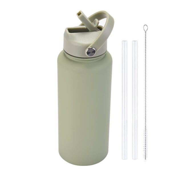 2025 New 1L Large Capacity American Large Mouth Sports Water Bottle Stainless Steel Portable Handle Insulated Straw Water Cup - 图片 34