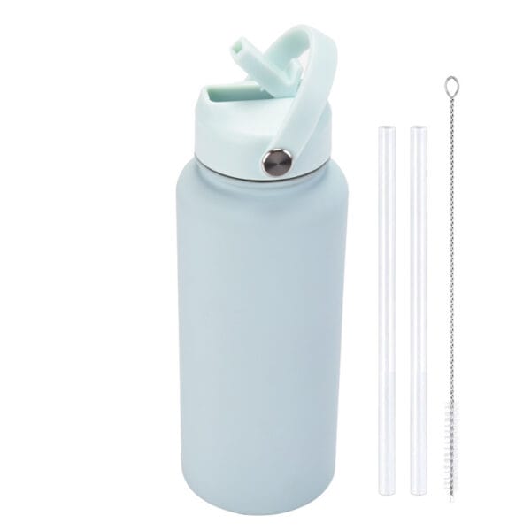 2025 New 1L Large Capacity American Large Mouth Sports Water Bottle Stainless Steel Portable Handle Insulated Straw Water Cup - 图片 36