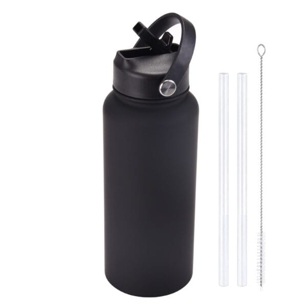 2025 New 1L Large Capacity American Large Mouth Sports Water Bottle Stainless Steel Portable Handle Insulated Straw Water Cup - 图片 37