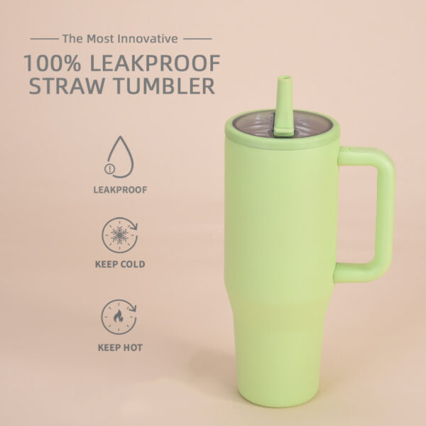 Leak-Proof Double-Walled Ice Bomber Cup Foldable Straw lid Portable Direct Drinker Car Cup - 图片 7