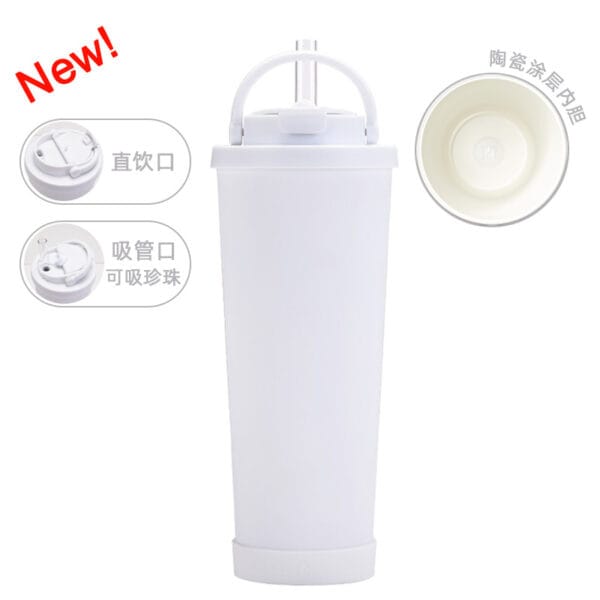 830ml Ceramic Coated Inner Iiner Stainless Steel Absorbable Pearl Carrying Handle Vacuum Thermos Mug - 图片 8