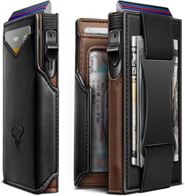 Men Wallet Gift Boxed Slim Front Pocket Wallet Money Clip Card Holder 3.8"x2.7" Pop-up Access - 图片 10