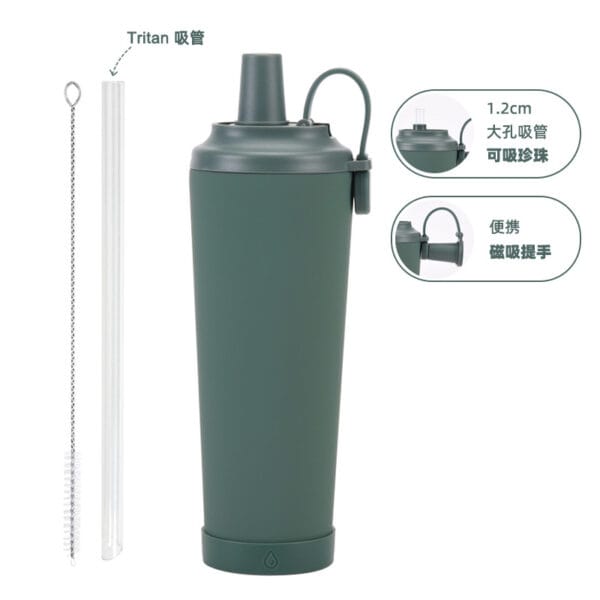 830ml Large-Capacity Portable Magnetic Handle Large Hole Absorbable Pearl Thermos Mug - 图片 10