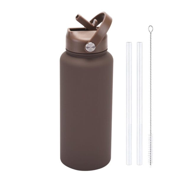 2025 New 1L Large Capacity American Large Mouth Sports Water Bottle Stainless Steel Portable Handle Insulated Straw Water Cup - 图片 10