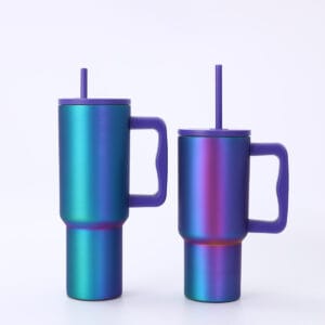 Giant Colorful Oil Gold 304 Stainless Steel Vacuum Insulated Cup Straw Cup Car Handle Cup