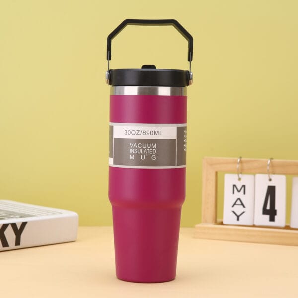 Outdoor Portable 304 Stainless Steel Insulation And Cooling 30oz Portable Car Cup Tumbler - 图片 7