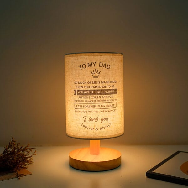 Nordic Solid Wood Fabric B&B Creative Decoration Bedroom Bedside USB Remote Control Night Light - 图片 8